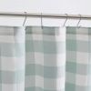72-inch 100-Percent Cotton Fabric Shower Curtain with Green White Plaid Pattern