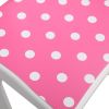 Wooden Vanity Set with Tri-Fold Mirror and Chair Table & Stool Set, Pink/White  YJ