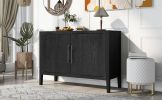 U-Style Storage Cabinet Sideboard Wooden Cabinet with 2 Metal handles and 2 Doors for Hallway, Entryway, Living Room, Bedroom