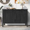 U-Style Storage Cabinet Sideboard Wooden Cabinet with 2 Metal handles and 2 Doors for Hallway, Entryway, Living Room, Bedroom