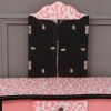 Kids Gisele Leopard Print Wooden Vanity Set with Tri-Fold Mirror Table and Chair, Pink/Black,
