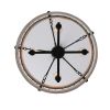 Modern American luxury chandelier E26 white wooden retro round chandelier 6 bulbs, without bulbs