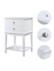 conifferism White Nightstand 2 Drawers 28 inches Tall for Bedroom,Wood Sofa Side Table with Storage Shelf,Large End Tables,Modern Bedside Table for Ho
